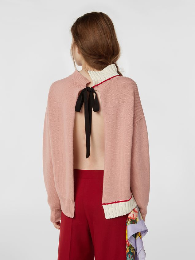 Long Sleeve Jumper Marni Knit in virgin wool and cotton with back opening Woman