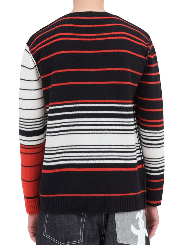 Long Sleeve Cardigan Marni Crew-neck knit in wool with Dance Bunny inlay Man
