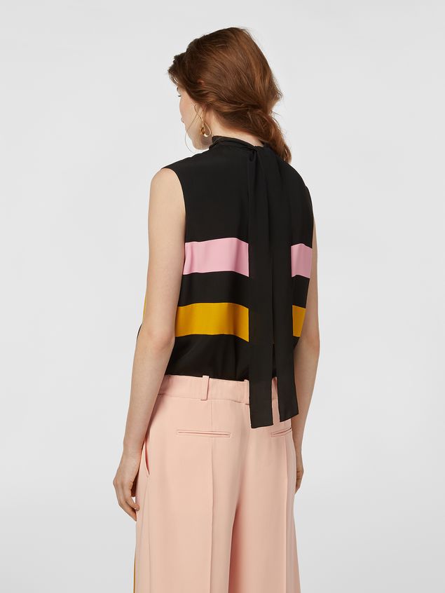 Top Marni Contrast-band top in washed crepe Woman