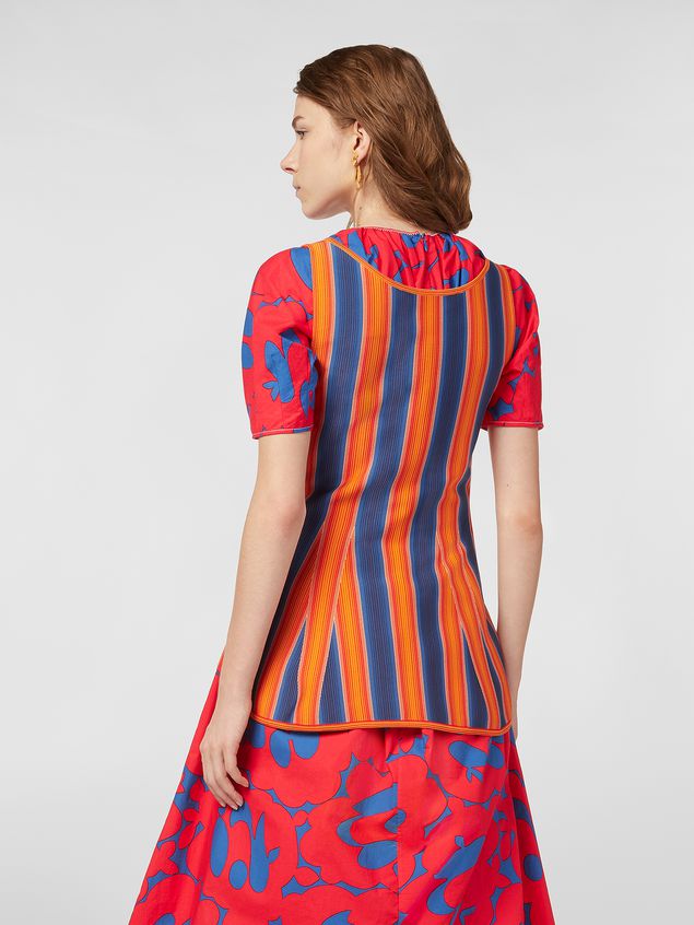 Top Marni Top in viscose and nylon orange and blue Woman