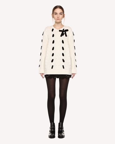 REDValentino Wool sweater with velvet ribbons