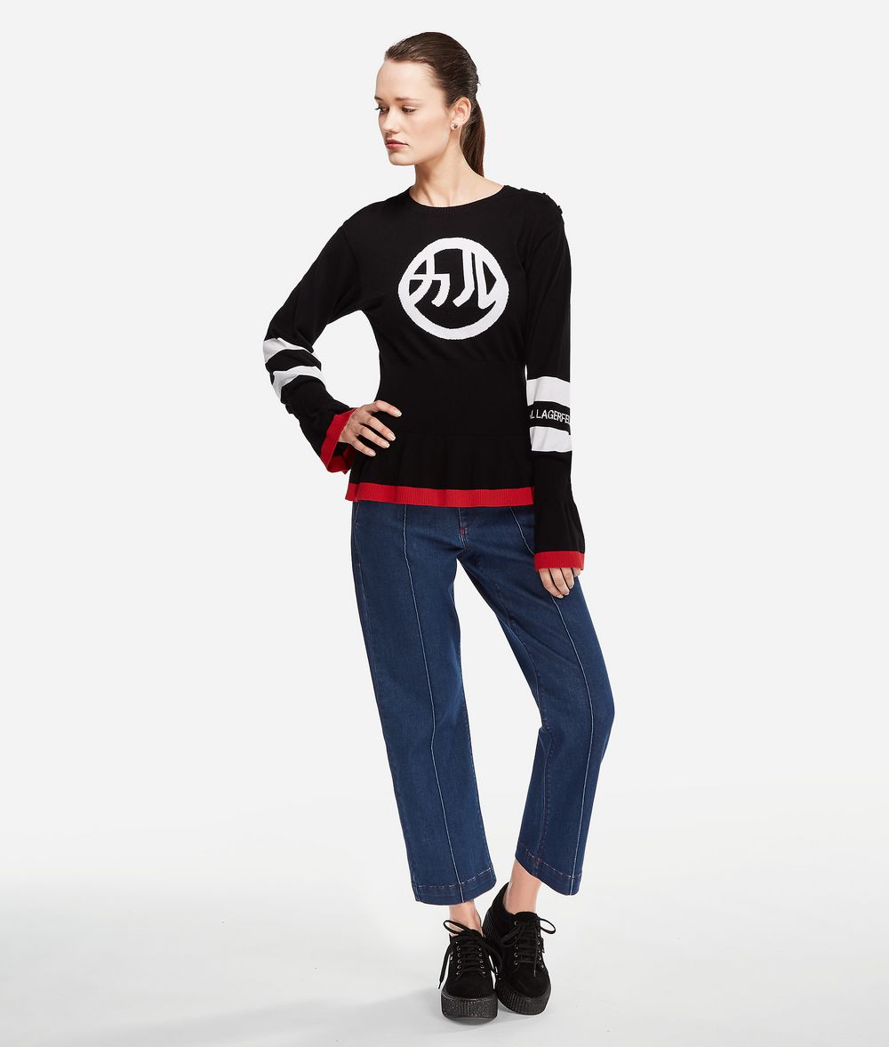 KARL LAGERFELD K/Tokyo Peplum Jumper Sweater Woman f