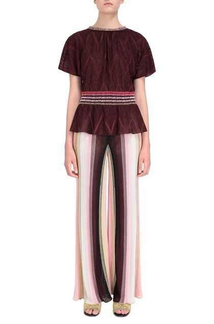 M Missoni Womens Lurex Jersey Blouse