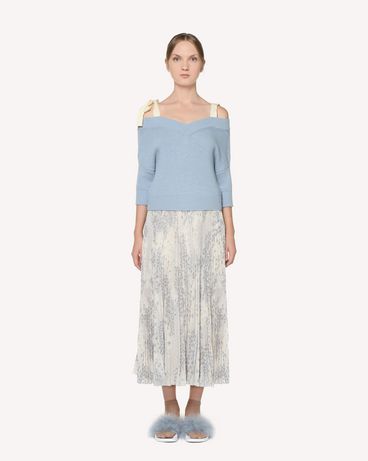 REDValentino Off-the-shoulder cropped wool jumper