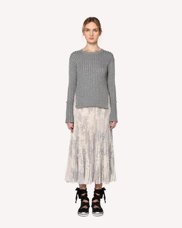 REDValentino Cotton lurex sweater with slits