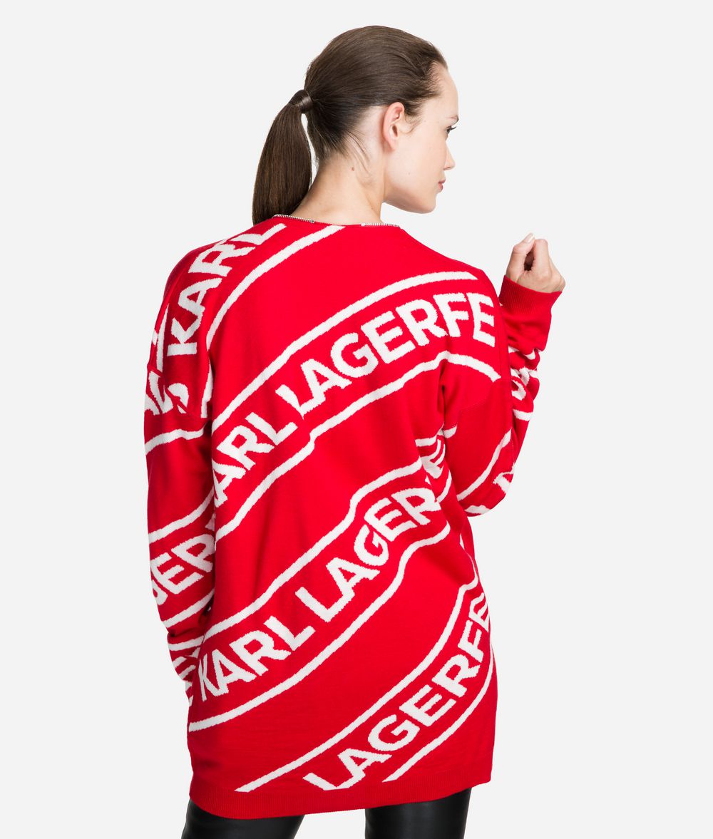 KARL LAGERFELD Logo Zipper Cardigan Cardigan Woman d