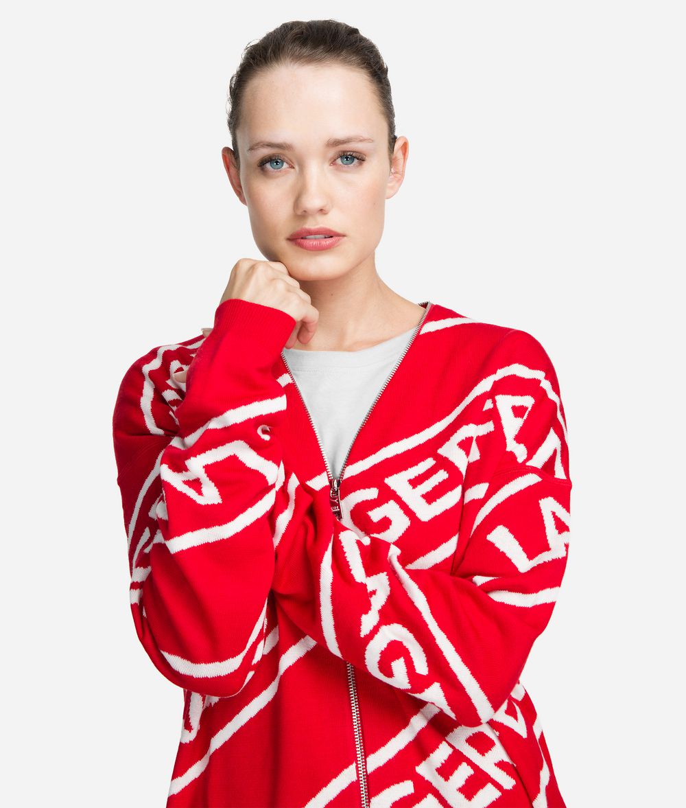KARL LAGERFELD Logo Zipper Cardigan Cardigan Woman f