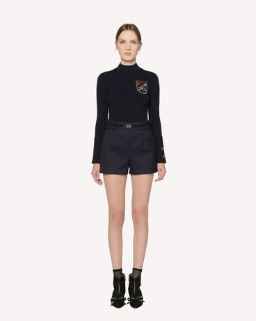 REDValentino Stretch viscose sweater with embroidered space patches