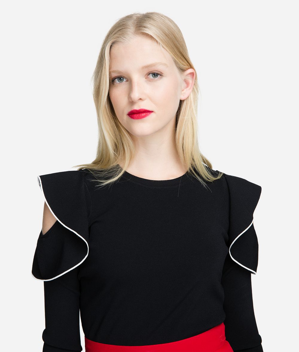 KARL LAGERFELD Ruffle Sleeve Sweater Sweater Woman d