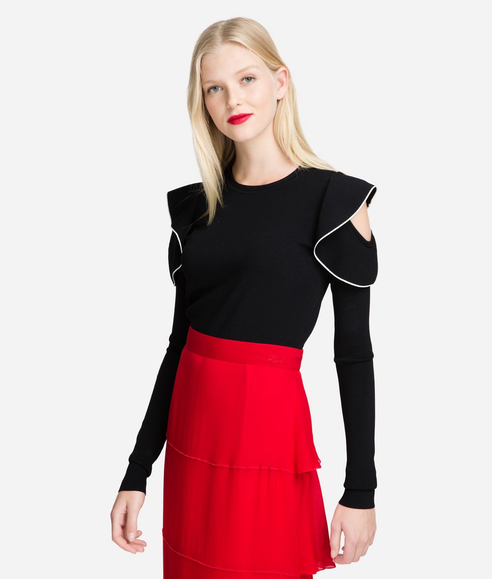 KARL LAGERFELD Ruffle Sleeve Sweater Sweater Woman f
