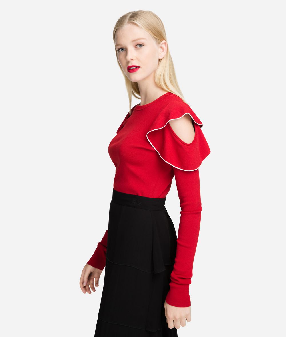 KARL LAGERFELD Ruffle Sleeve Sweater Sweater Woman d