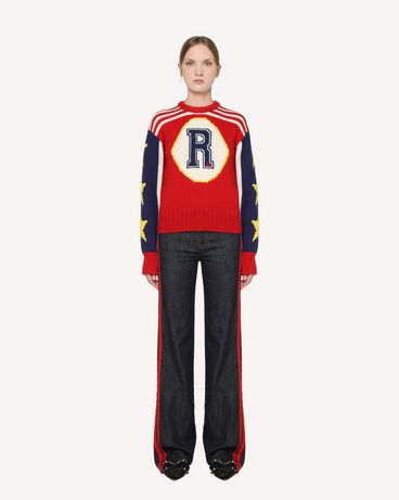 REDValentino Wool sweater with graphic inlay