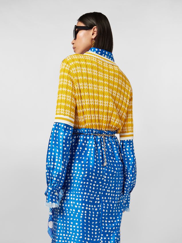 Medium Sleeve Jumper Marni Crewneck knit in cotton and wool jacquard Woman
