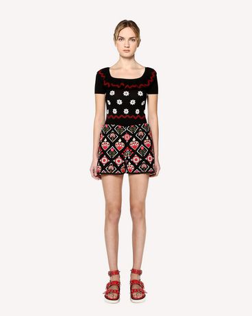 REDValentino Stretch viscose Decorated Terrace jacquard knit top