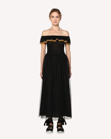 REDValentino Multicolor striped cotton knit top