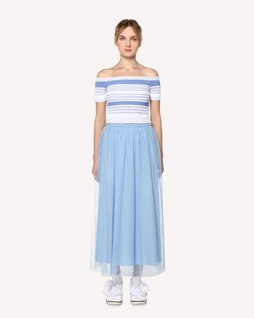 REDValentino Striped cotton knit top
