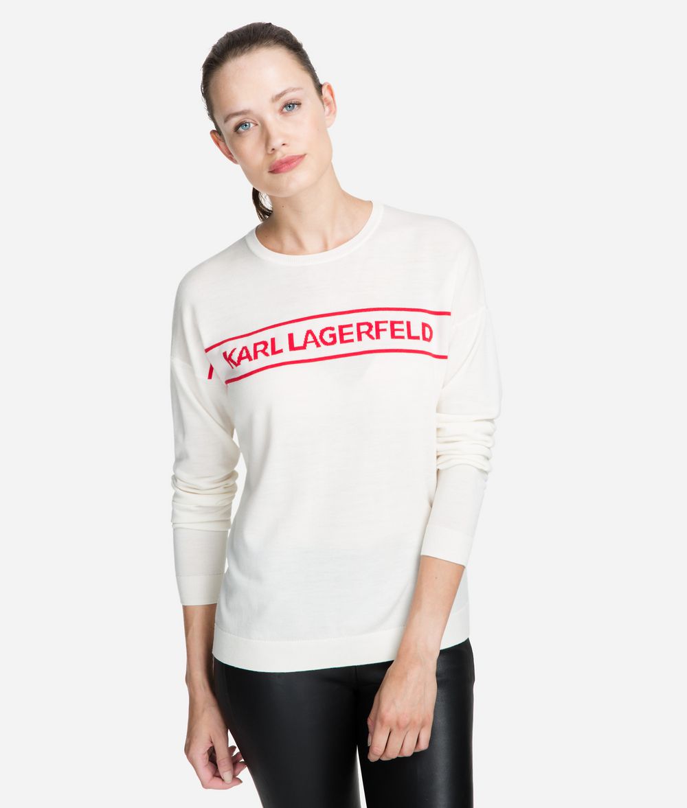 KARL LAGERFELD Wool Logo Sweater Sweater Woman f