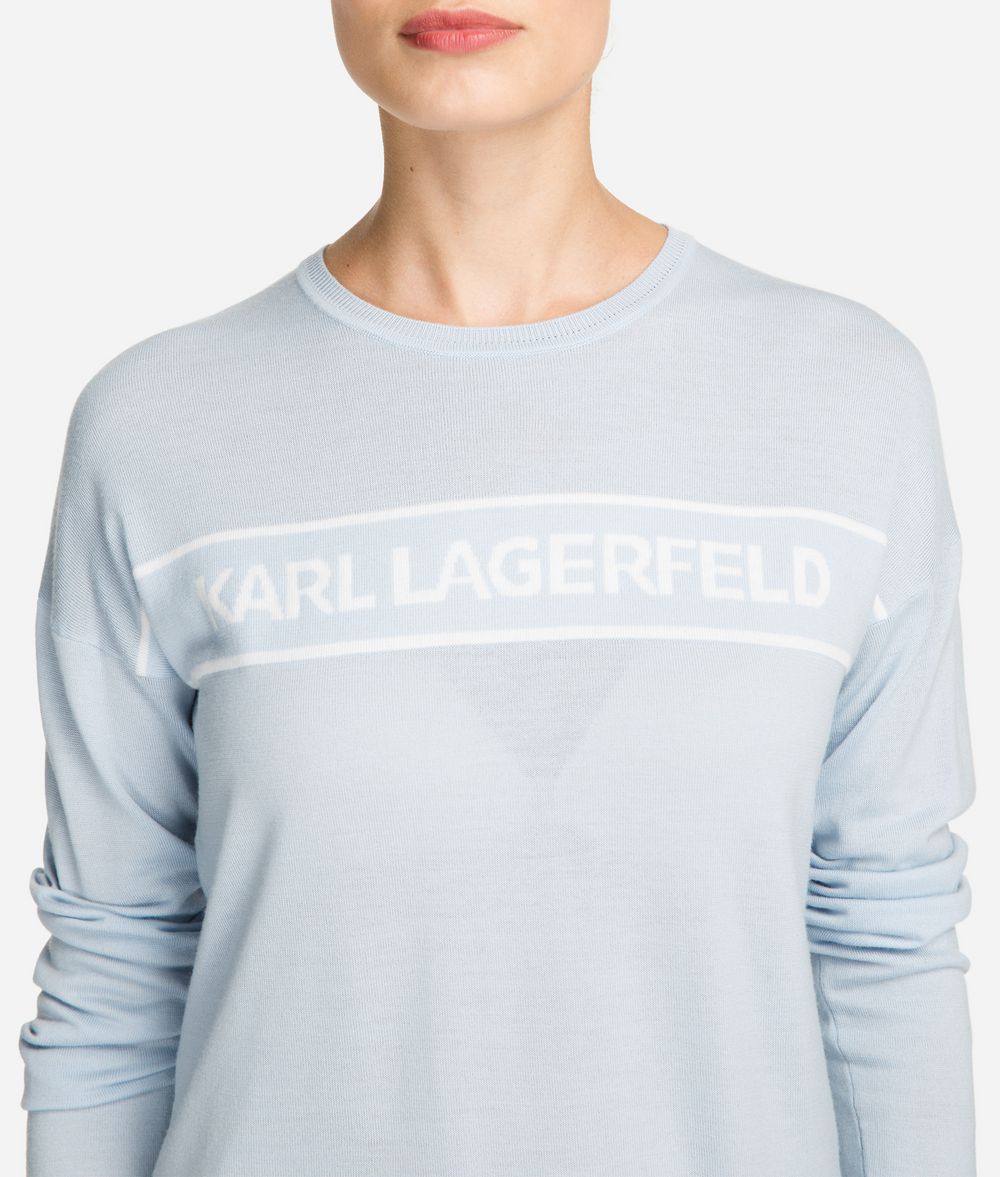 KARL LAGERFELD Wool Logo Jumper Sweater Woman d