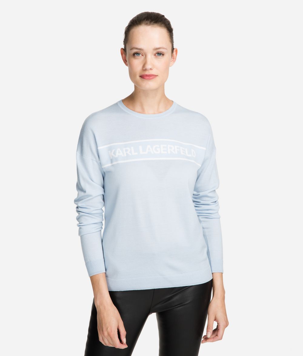 KARL LAGERFELD Wool Logo Jumper Sweater Woman f