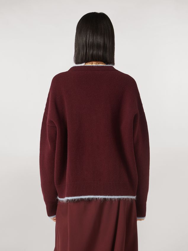 Cardigan Marni Virgin wool mohair and nylon cardigan with contrasting-colored stripe Woman