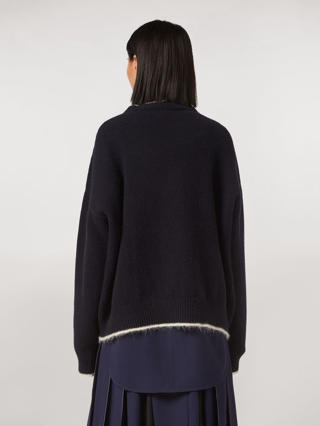 Medium Sleeve Jumper Marni Virgin wool mohair and nylon sweater with contrasting-colored stripe Woman