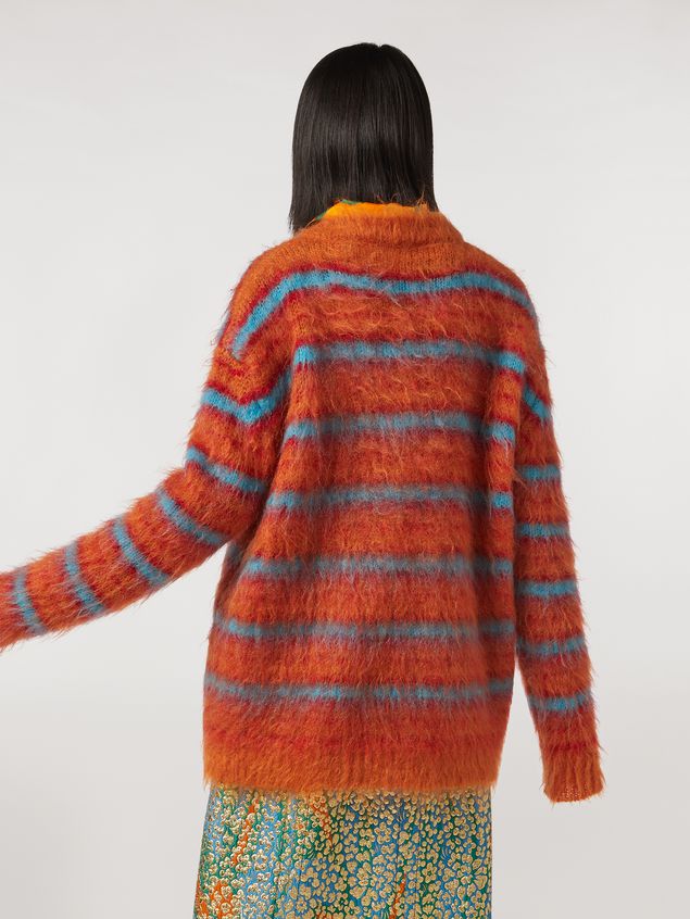 Medium Sleeve Jumper Marni Fur-effect striped mohair sweater Woman