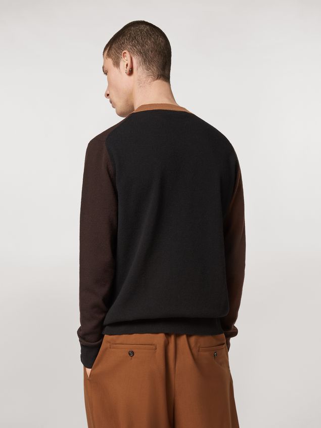 Long Sleeve Jumper Marni Color-block virgin wool sweater Man