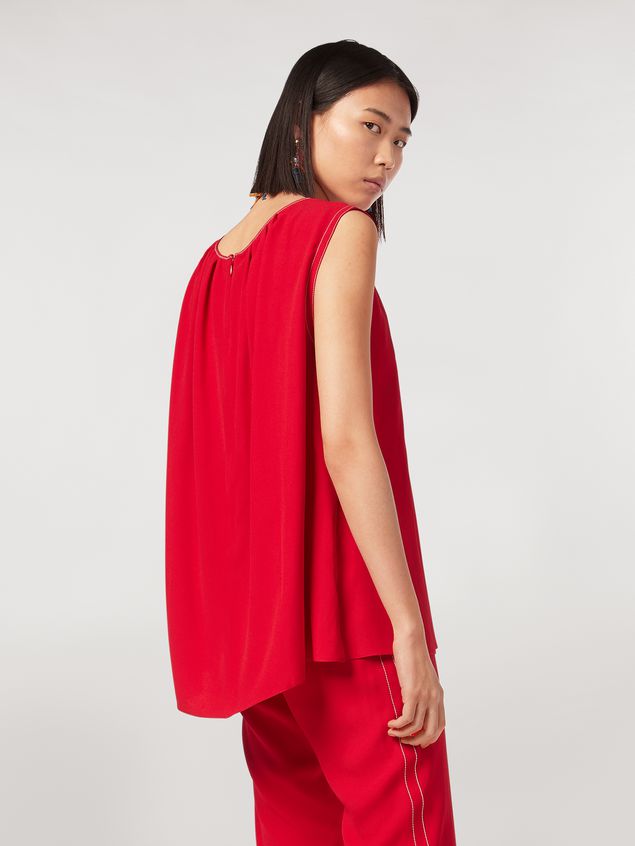 Tops Marni Top de crepé con revés de satén y pespuntes en zigzag Mujer