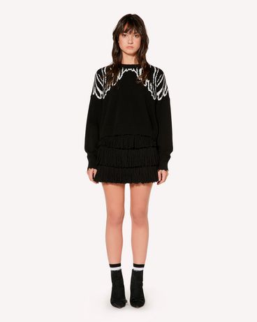 REDValentino 翅膀提花羊毛毛衣