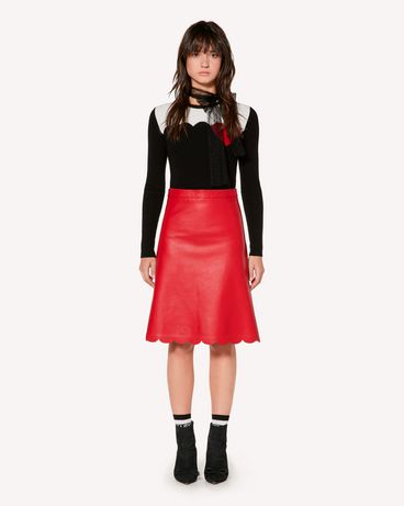 REDValentino Wool jumper with Heart inlay and scallops