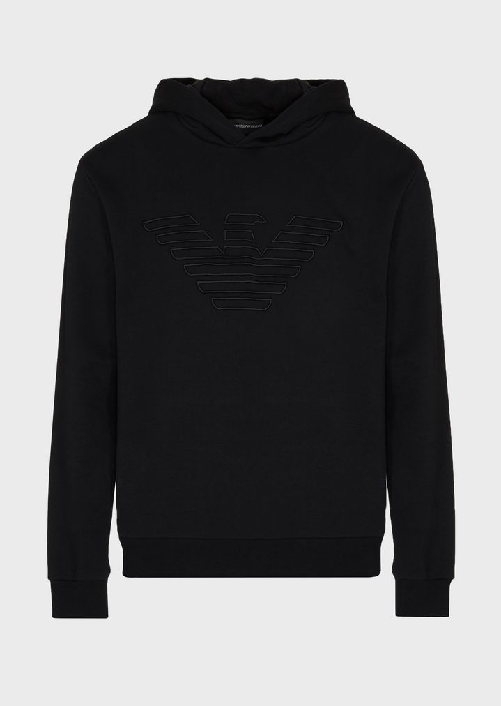 Sweatshirt mit Kapuze und Maxi-Adler als Stickerei Sweatshirt mit Kapuze und Maxi-Adler als Stickerei