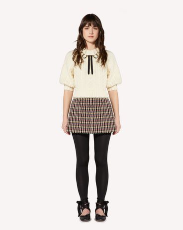 REDValentino Puff sleeve wool knit top