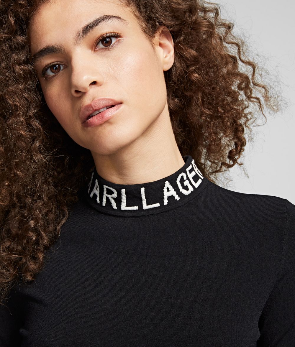 KARL LAGERFELD Logo Roll Neck Jumper Sweater Woman d