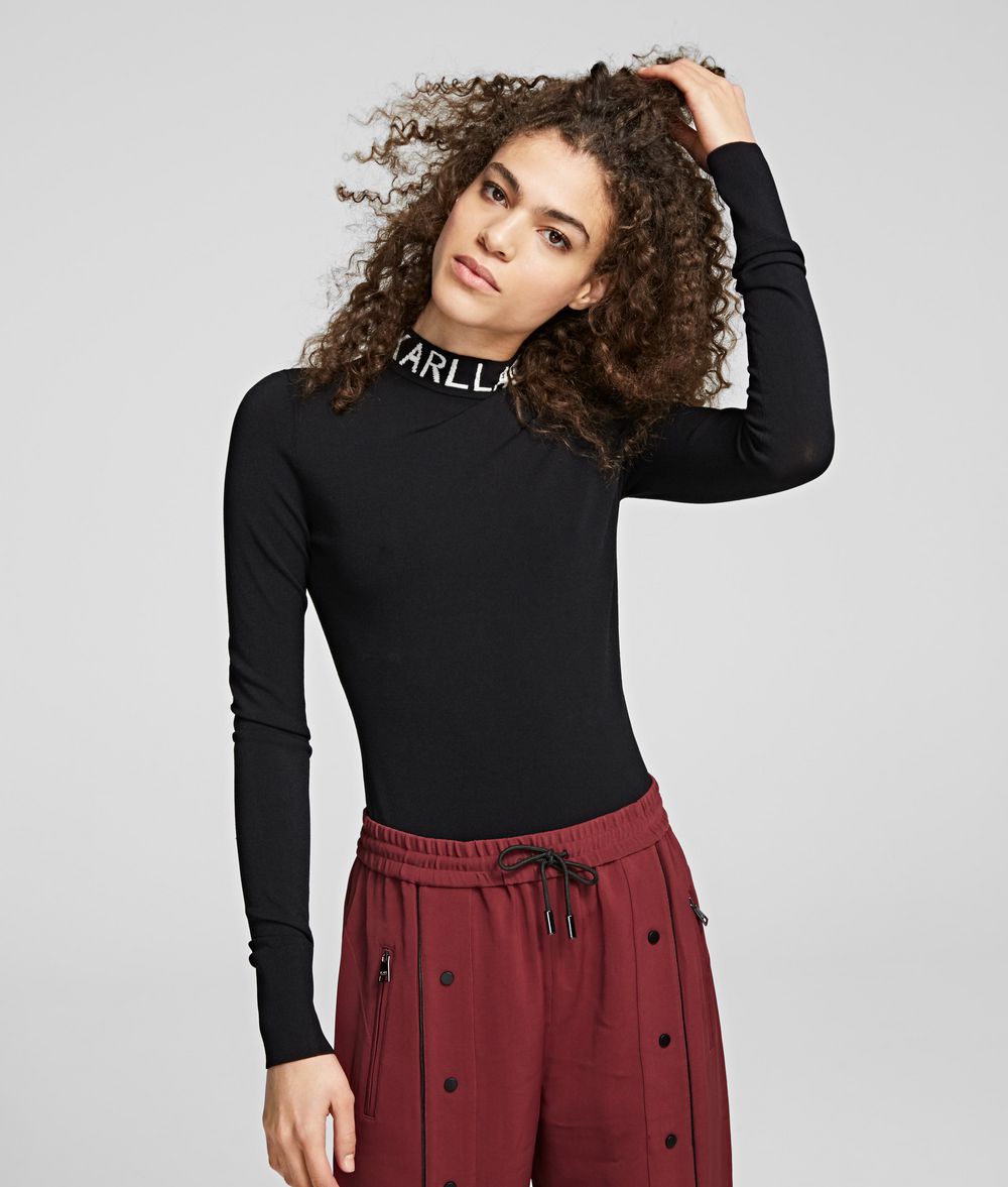 KARL LAGERFELD Logo Roll Neck Jumper Sweater Woman f