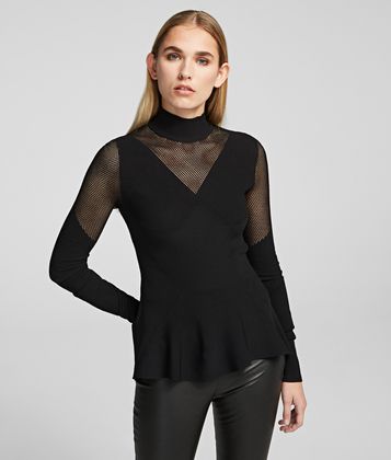 KARL LAGERFELD POINTELLE JUMPER