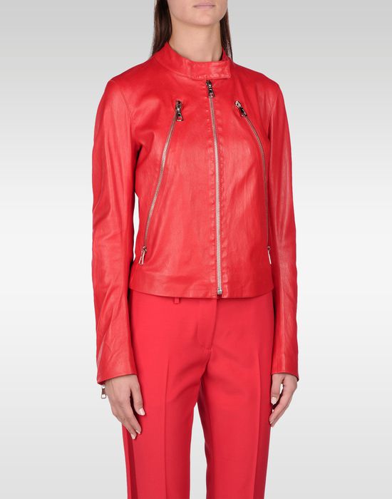 Maison Margiela Zip Up Leather Jacket Women
