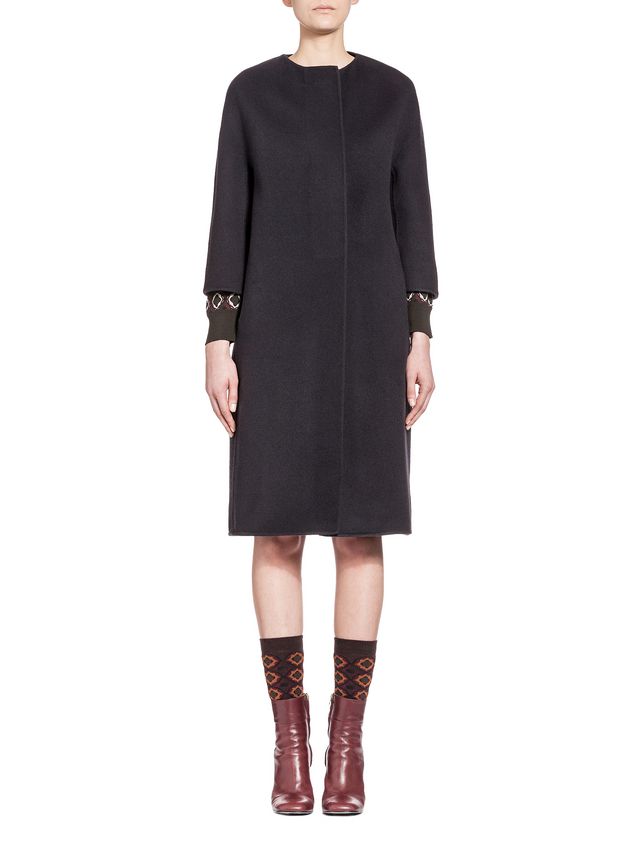 Coat In Double Angora And Cashmere With ¾ Sleeves ‎ | Marni