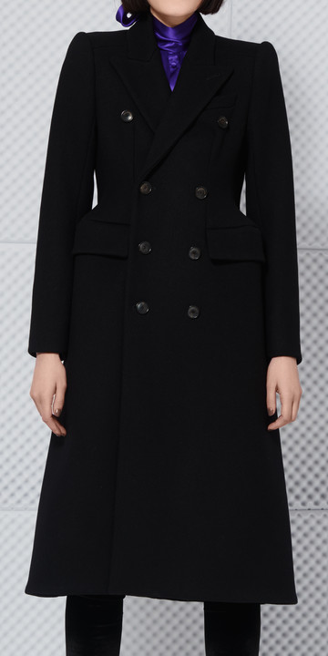 balenciaga hourglass logo coat