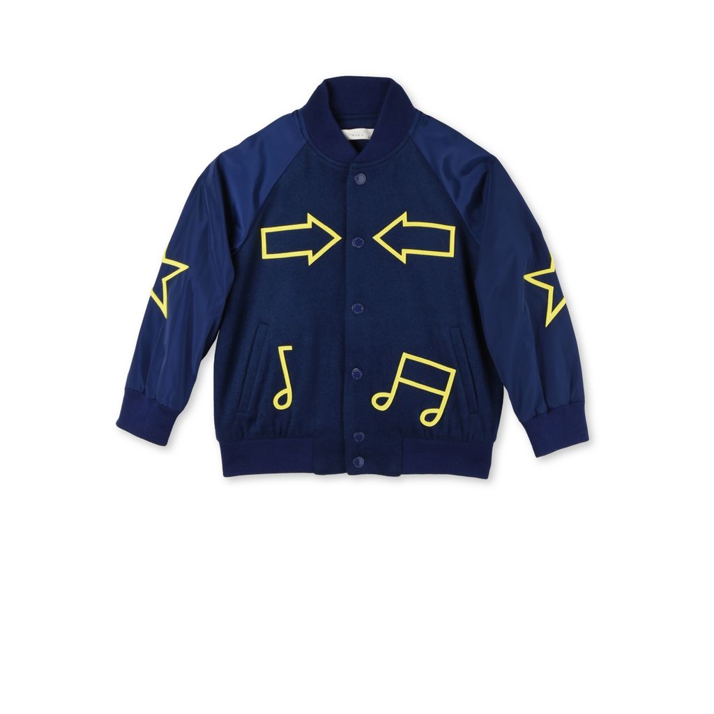 Blue Musical Notes Print Jacket Stella Mccartney Kids