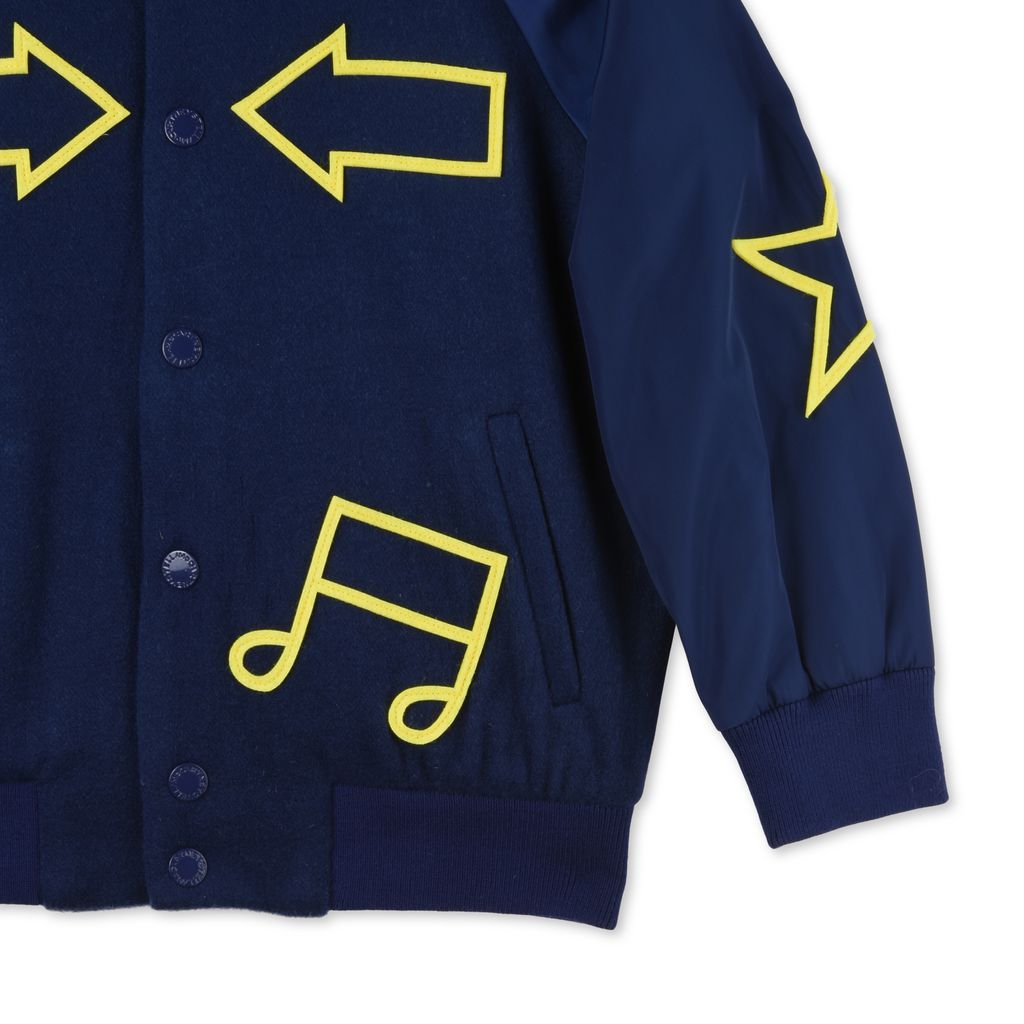 Blue Musical Notes Print Jacket Stella Mccartney Kids