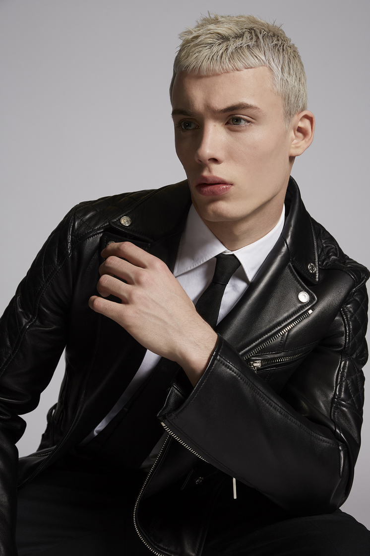 Dsquared2 Quilted Aviator Leather Jacket Black Kaban Dsquared2 Quilted Aviator Leather Jacket Kaban Man