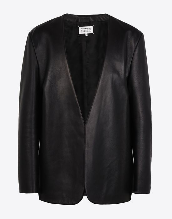 Maison Margiela Collarless Leather Jacket Men Maison Margiela Collarless Leather Jacket Pickupinnotguaranteed Info
