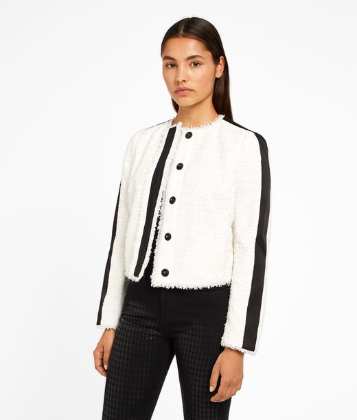 KARL LAGERFELD Fringed Bouclé Jacket 12_f