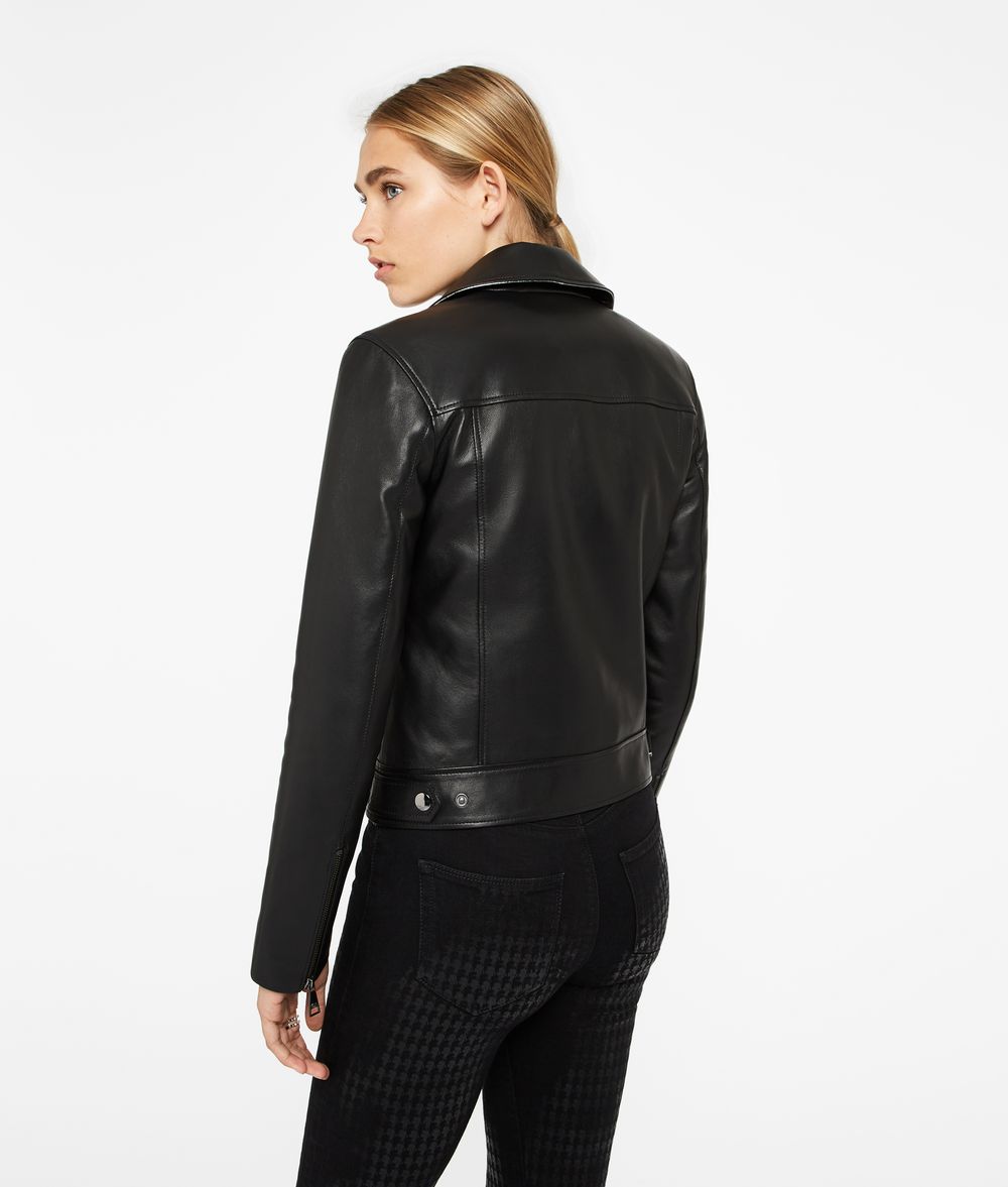 karl lagerfeld leather jacket womens