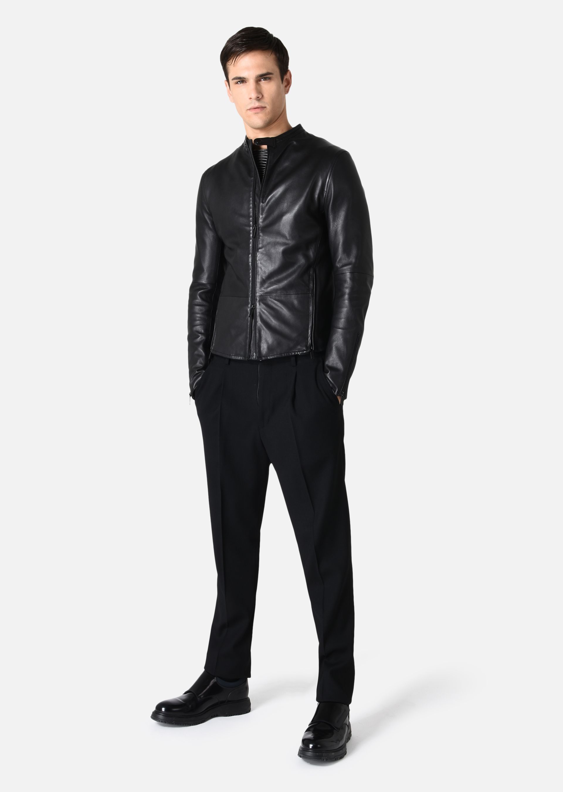 Buy emporio armani men's leather jacket 