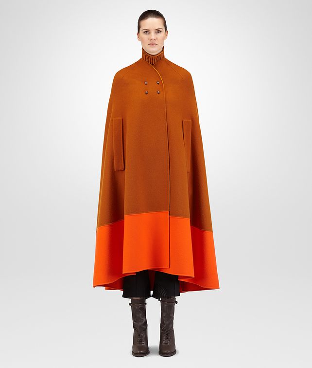 BOTTEGA VENETA LEATHER DOUBLE CASHMERE REVERSIBLE CAPE Outerwear and Jacket Woman fp
