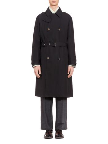 Marni Dust coat in cotton reps with knit undercollar Man