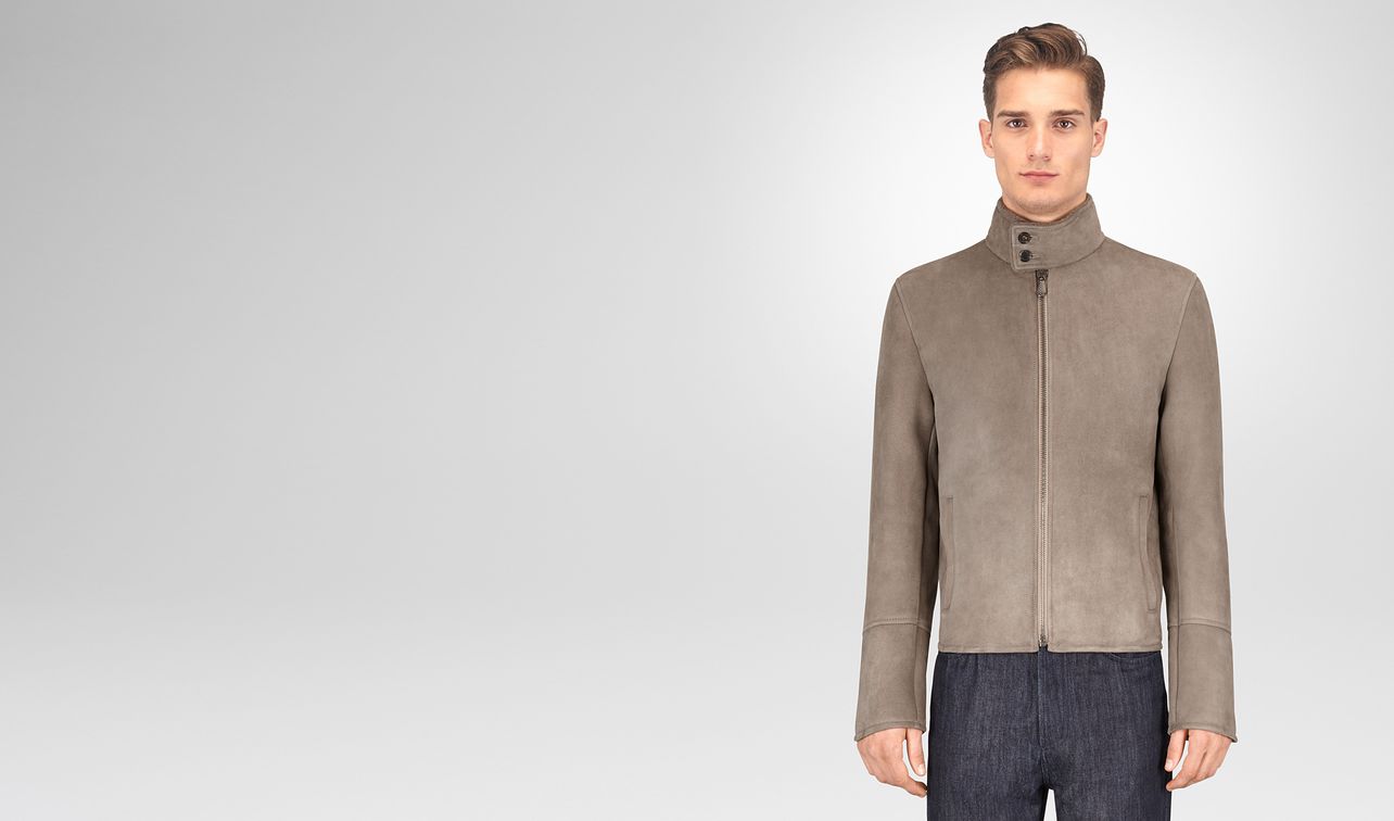 limestone shearling jacket landing