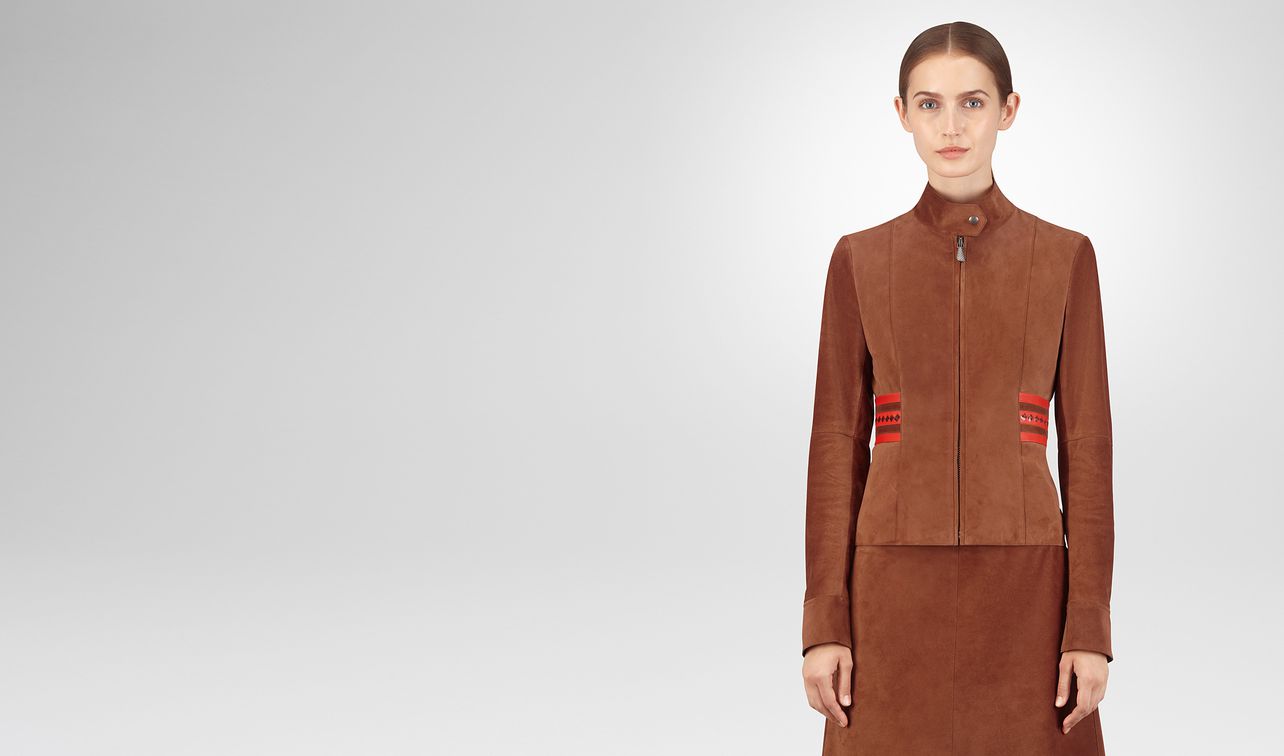 giacca in suede e vitello calvados landing