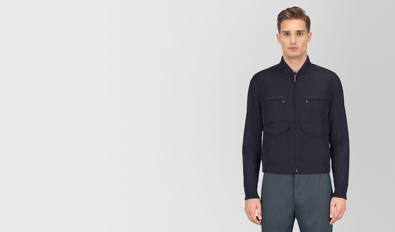 dark navy polyester jacket landing